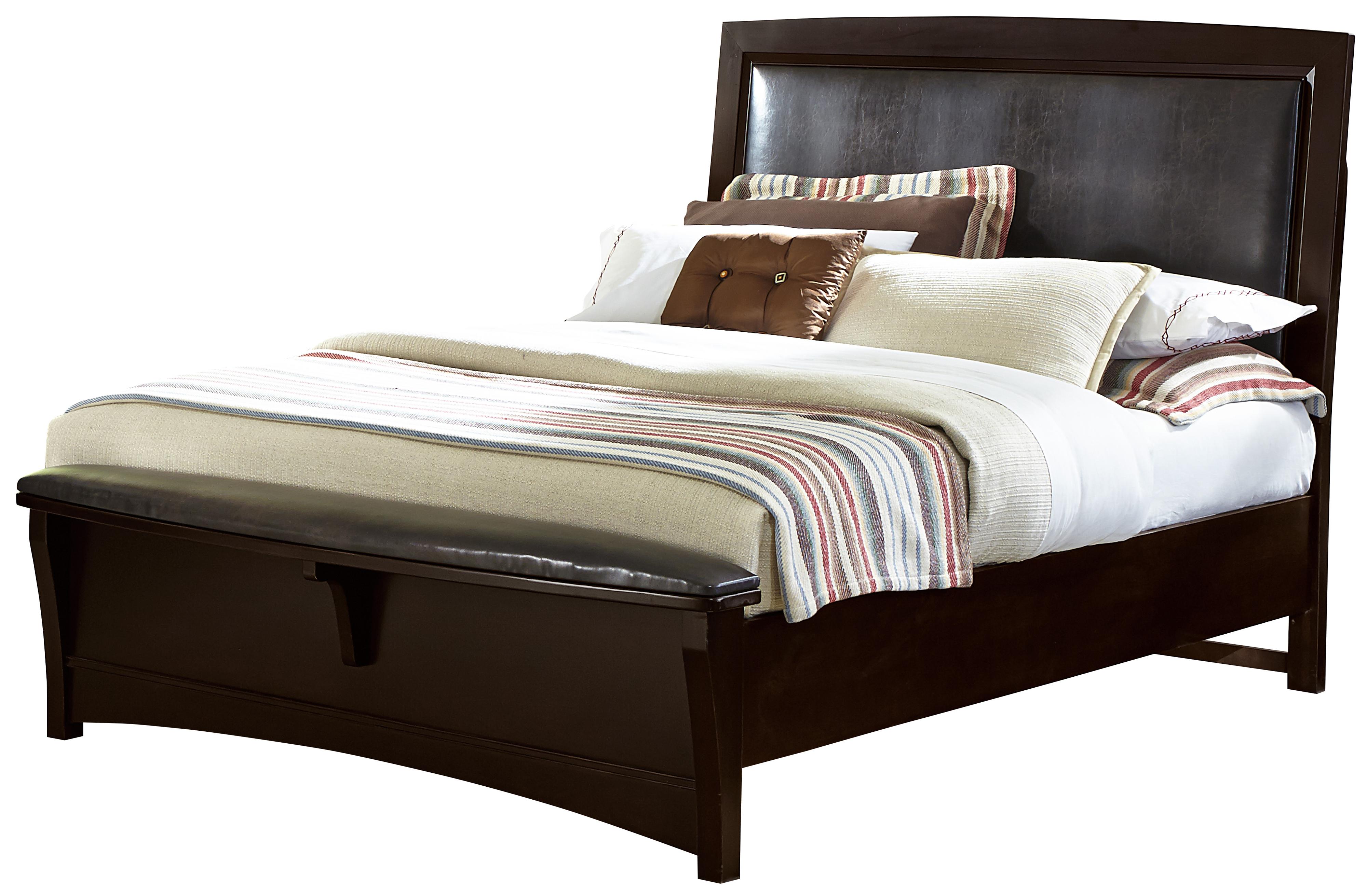 Vaughan Bassett Transitions Queen Upholstered Bed, Chocolate Bonded